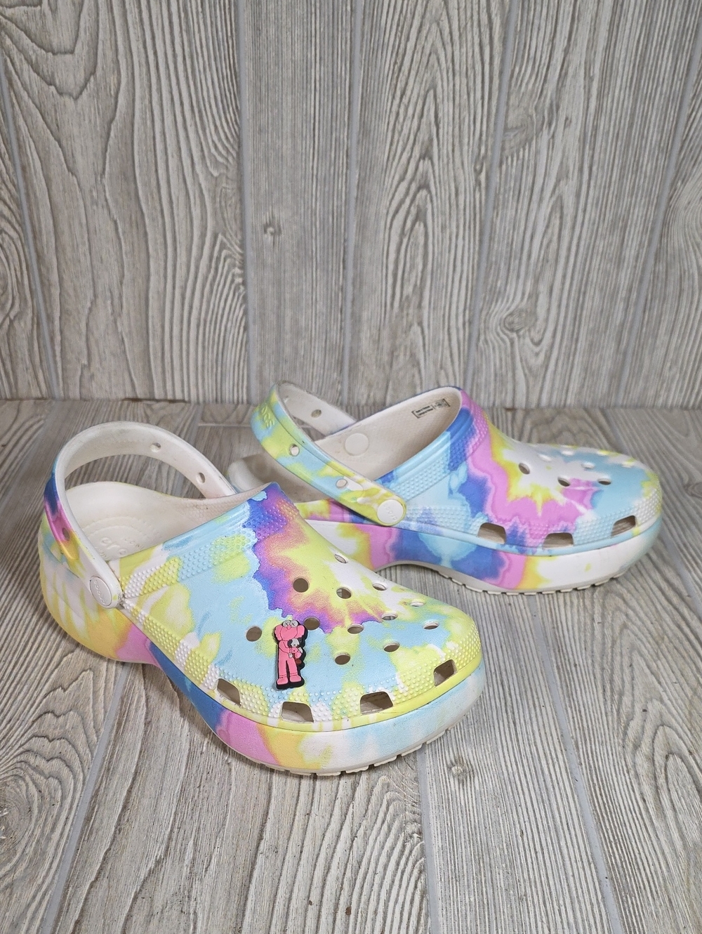 CROCS Classic Platform Tie-Dye Graphic Clogs Womens Size 9
